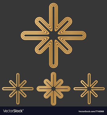 Bronze line mystic logo design set vector image
