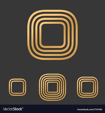 Bronze line rectangle logo design set vector image