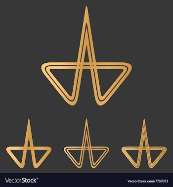 Bronze line research logo design set vector image