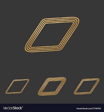 Bronze line rhombus logo design set vector image