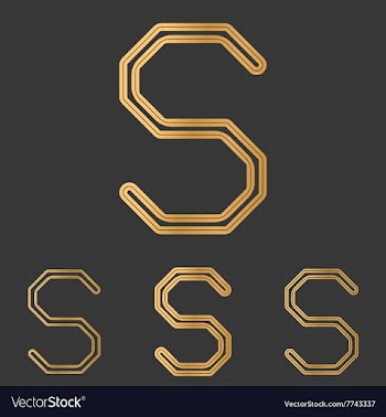 Bronze line s logo design set vector image