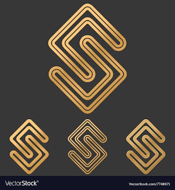Bronze line science logo design set vector image