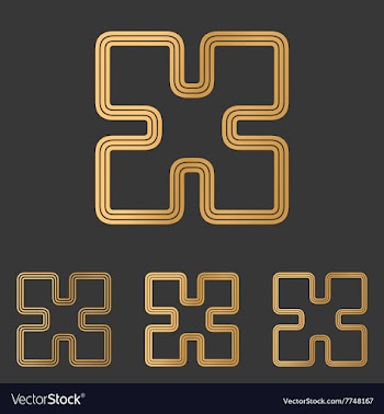 Bronze line science logo design set vector image