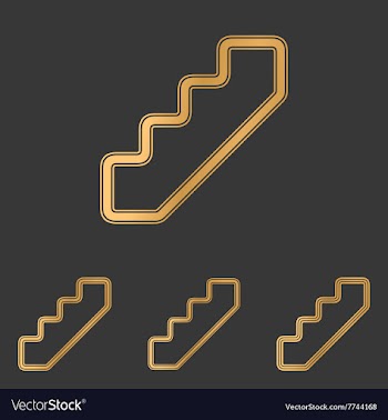 Bronze line stair logo design set vector image