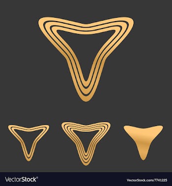 Bronze line triangle logo design set vector image