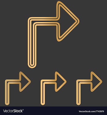 Bronze line turn logo design set vector image