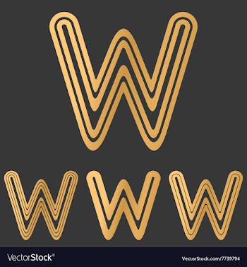 Bronze line w logo design set vector image