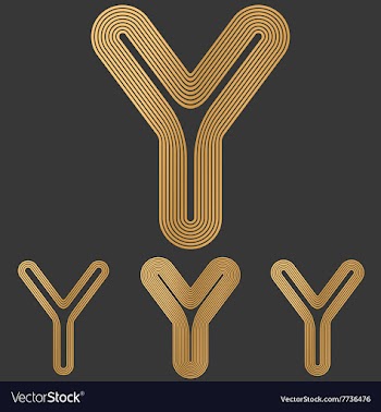Bronze line y logo design set vector image