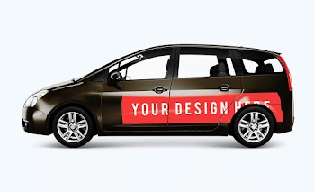 Bronze minivan car | Free stock psd mockup - 563876