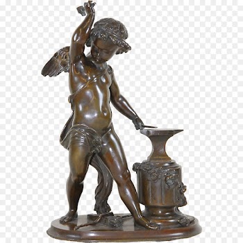 Bronze sculpture Cupid Arrow -  