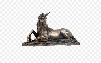 Bronze sculpture Statue Figurine Bust - unicorn head 