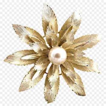 Brooch Flower - textured metal 