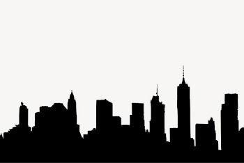 Brooklyn cityscape silhouette border. Free | Free Photo - rawpixel