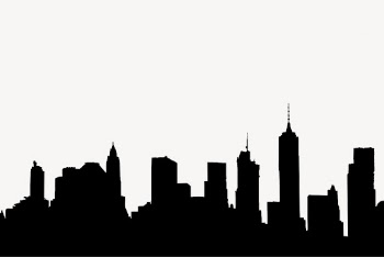 Brooklyn cityscape silhouette border vector. | Free Vector - rawpixel