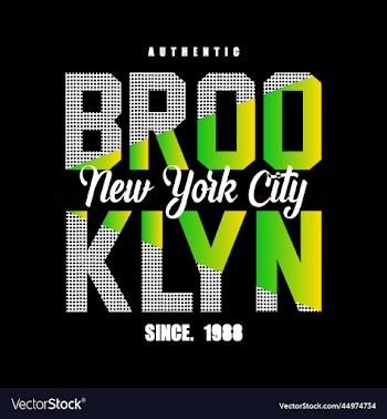 brooklyn typography design t - shirt print