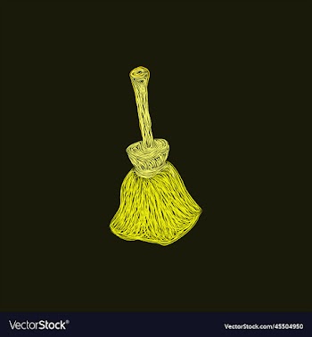 broom cleaning artwork style design
