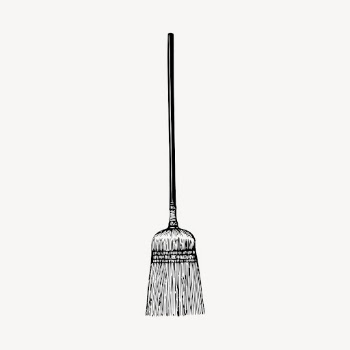 Broom clipart, vintage cleaning tool | Free Vector - rawpixel