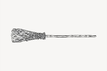 Broom clipart, vintage hand drawn | Free Vector - rawpixel