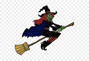 Broom Witchcraft Royalty-free - A cartoon witch riding a magic broom 