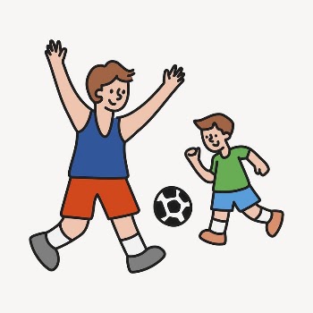 Brothers playing football collage element, | Free Vector - rawpixel