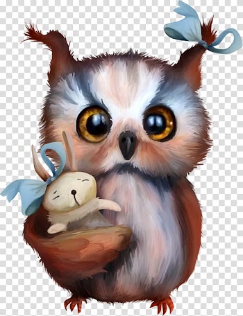 Brow and gray owl illustration, Ded Moroz New Year Holiday Greeting card joy, Watercolor Owl transparent background PNG clipart