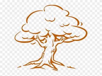 Brow Tree Outline Clip Art At Clker - Oak Tree Drawing Easy