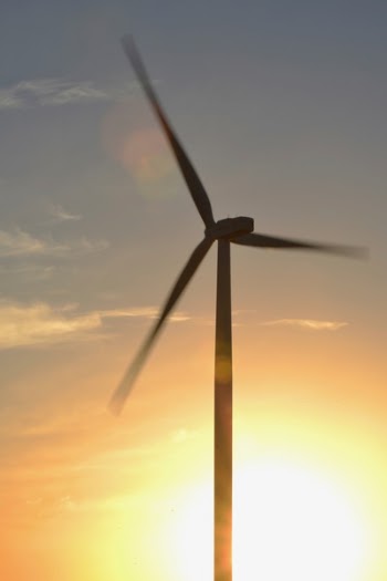 Brown 3-blade Windmill on Surise