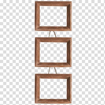 Brown 3- collage frame , frame Wood Drawing, Wooden frame model transparent background PNG clipart