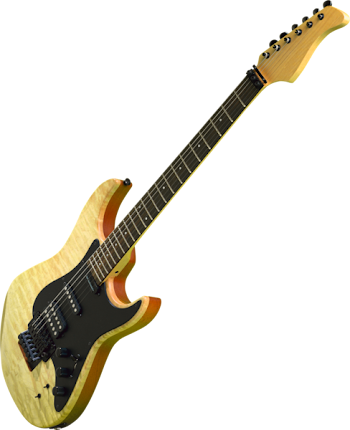 Brown and Black Electric Guitar Illustration