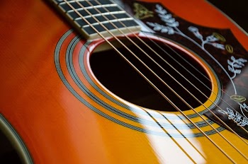 Brown and Black Leaf Print Guitar