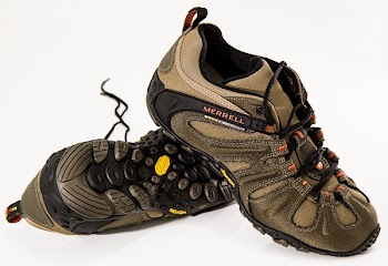 Brown and Black Merrell Hiking Shoes