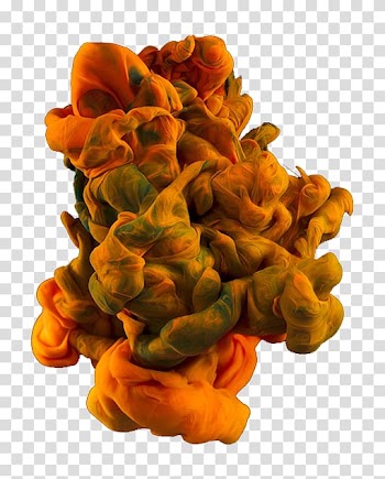 Brown and black paint on water illustration, Ink Water , Orange smoke effects transparent background PNG clipart