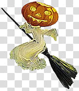Brown and black pumpkin witch illustration transparent background PNG clipart