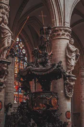 Brown and Black Statue