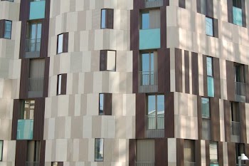 brown and blue building