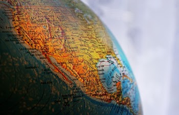 Brown and Blue Desk Globe