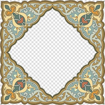 Brown and blue frame , Mosaic Art Arabesque , arabesque transparent background PNG clipart