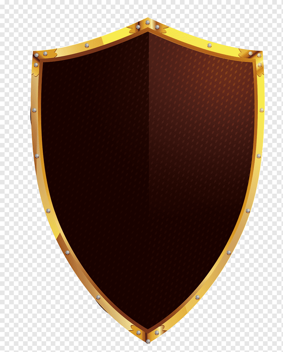brown and gold-colored shield, Shield Euclidean Icon, hand-painted golden shield, watercolor Painting, painted, golden Frame png