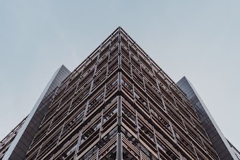 brown and gray steel building