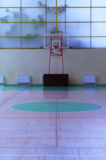 Brown and Green Empty Basketball Court
