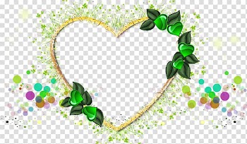 Brown and green floral heart , Resource Computer file, Heart-shaped frame transparent background PNG clipart