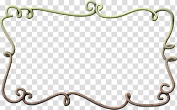 Brown and green frame transparent background PNG clipart