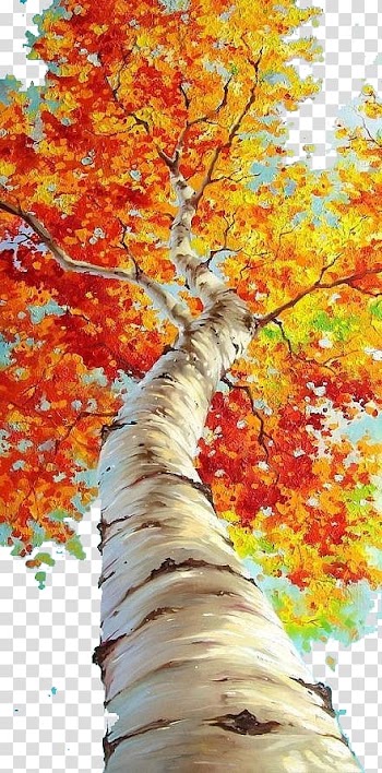 Brown and green tree art, Watercolor painting Oil painting Acrylic painting techniques Idea, Fall in oil painting transparent background PNG clipart