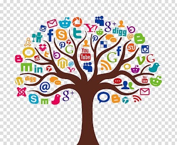 Brown and multicolored tree illustration, Social media marketing Icon, information tree transparent background PNG clipart