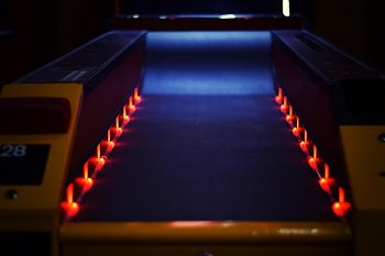 Brown and Red Arcade Console