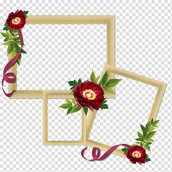 Brown and red floral frames, Floral design frame, Mood Frame transparent background PNG clipart