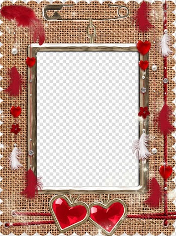 Brown and red heart frame illustration, frame, Mood Frame transparent background PNG clipart