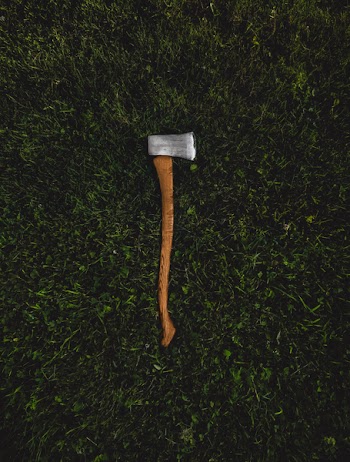 Brown and Silver Axe on Grass