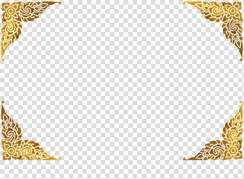 Brown and white filigree frame illustration, Thai cuisine Frames Decorative arts, gold border transparent background PNG clipart