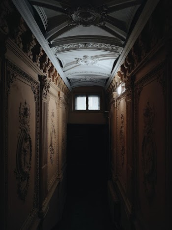 Brown and White Hallway